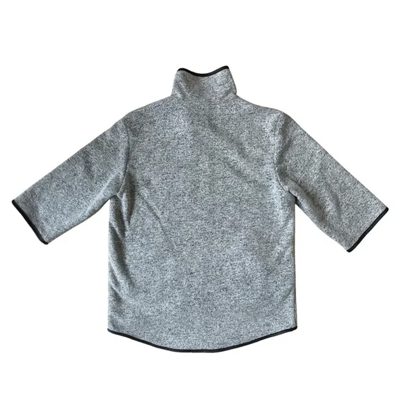 Barneys New York Gray Knit Fleece 3/4 Sleeve Oversized Jacket - Size 4 - Picture 3 of 9